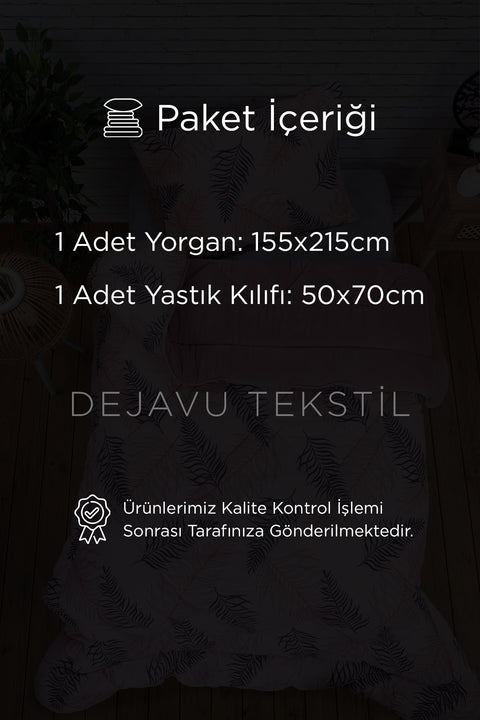 Tek Kişilik Welsoft Yorgan +Yastık Kılıfı Seti | Pembe Tüy Çift Taraflı Yorgan Takımı