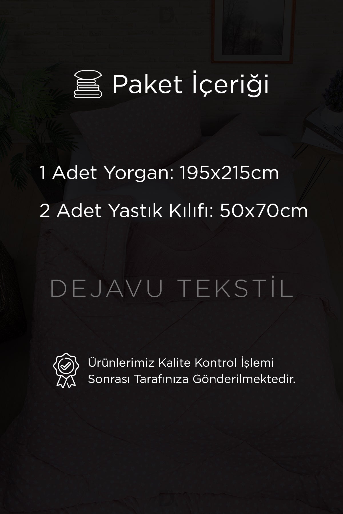 Çift Kişilik Welsoft Yorgan + 2 Yastık Kılıfı Seti | Pembe Yaprak Desenli Çift Taraflı Yorgan Takımı