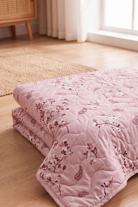 Kapitoneli Tek Kişilik Desenli Pike - Yatak Örtüsü Takımı 170x230 cm - 1 Adet Yastık Kılıflı